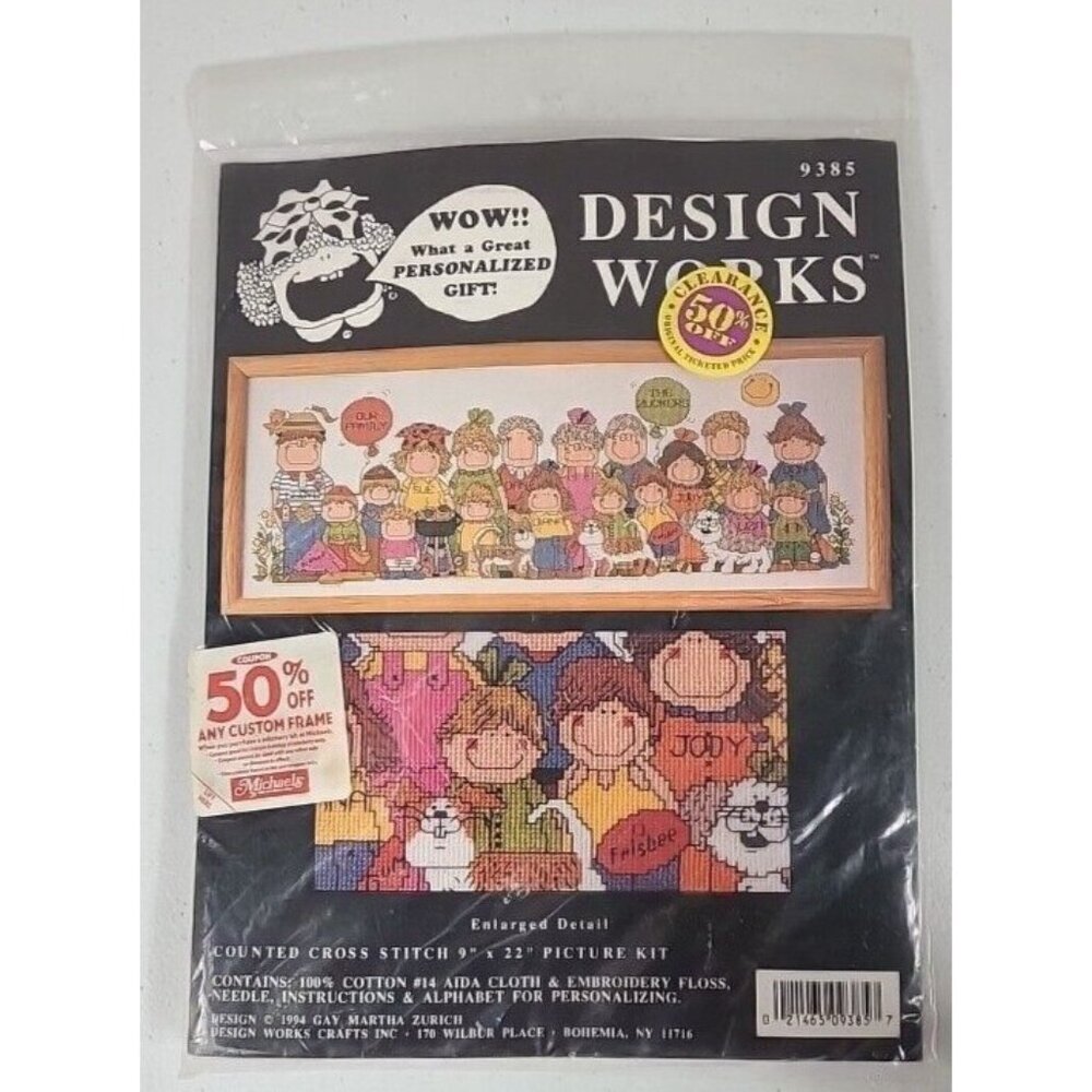 Our Family Personalized Cross Stitch Kit! 1994! GAY MARTHA ZURICH! DESIGN WORKS